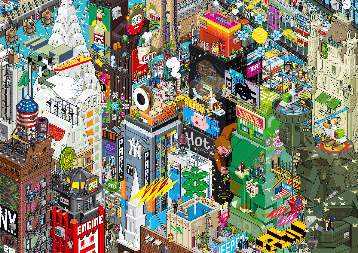 Eboy ville pixel art New york Les villes pixelisés deBoy  design art 