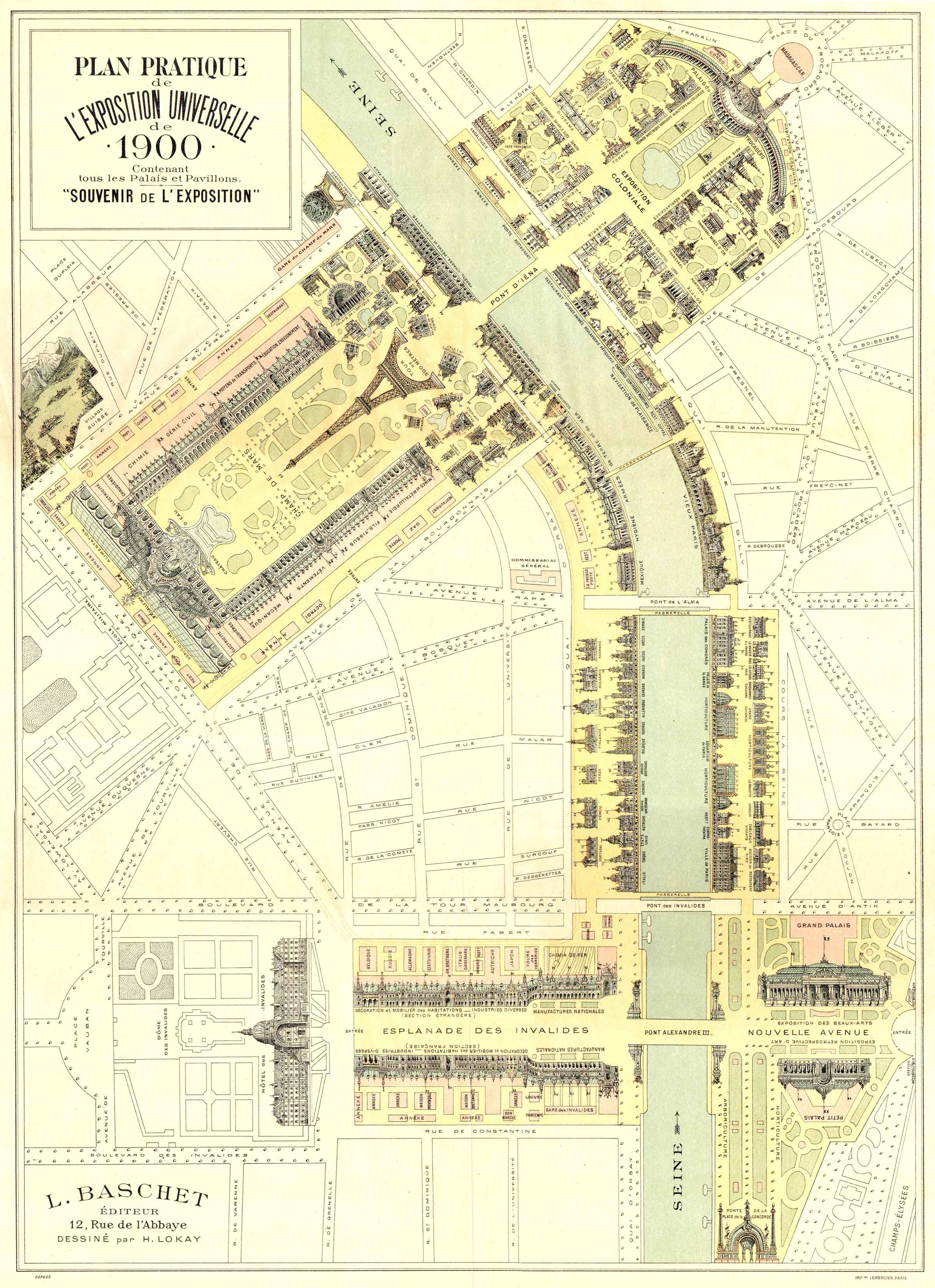 Exposition universelle 1900 Plan Pratique Plan pratique de lexposition universelle de Paris en 1900  information histoire carte information 