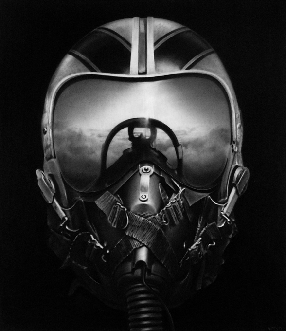 Les peintures au fusain de Robert Longo Longo Casque Pilote Avion Dessin Charbon 01 art Longo Casque Pilote Avion Dessin Charbon 01 Les peintures au fusain de Robert Longo