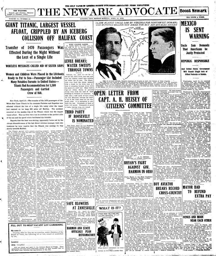 The 15 April 1912 the press announced the Titanic disaster Titanic newspapers newspaper news coverage fail 04 titanic journaux presse newspaper couverture fail 04 Le 15 Avril 1912 la presse annonce la catastrophe du Titanic histoire featured