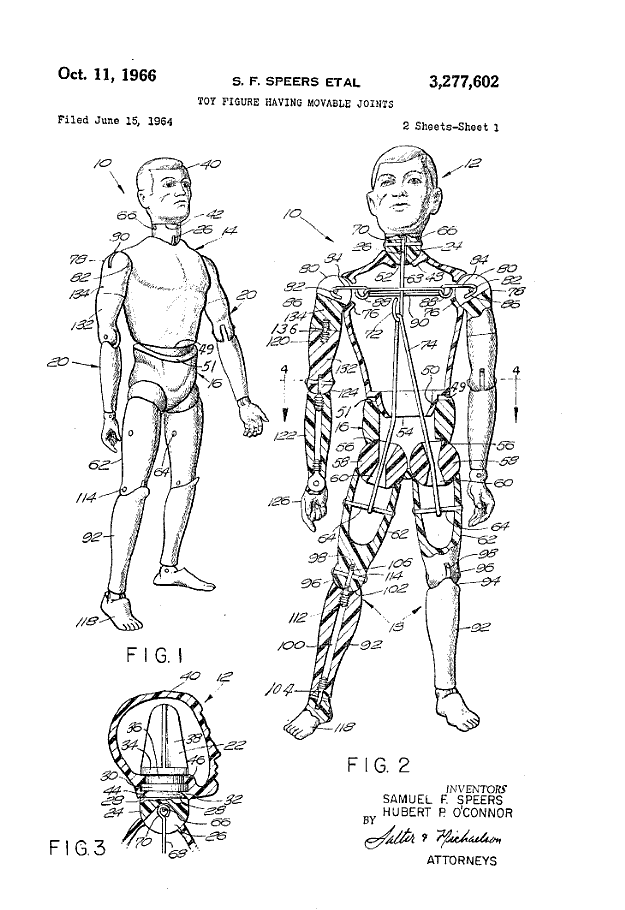 The first patent patent patent became famous toy toy toy Thurs GI Joe brevet patent jeu jouet toy GI Joe Les premiers brevets de jouets devenus célèbres technologie histoire featured