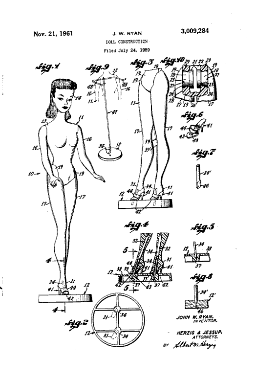 brevet patent jeu jouet toy barbie Les premiers brevets de jouets devenus célèbres  technologie histoire featured 