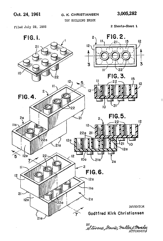 brevet patent jeu jouet toy lego 2 Les premiers brevets de jouets devenus célèbres  technologie histoire featured 