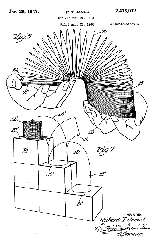 The first patent patent patent became famous toy toy toy slinky Thurs brevet patent jeu jouet toy slinky Les premiers brevets de jouets devenus célèbres technologie histoire featured