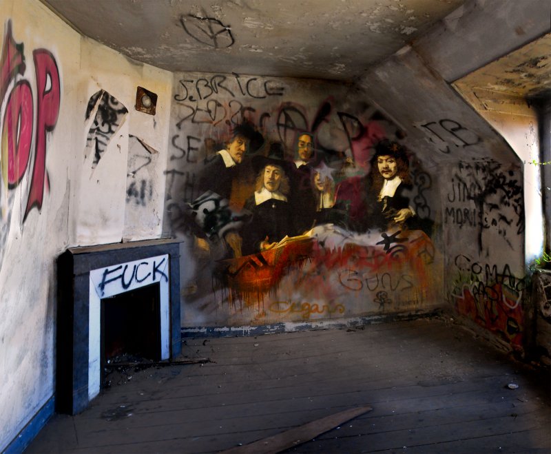 peinture classique grafiti lieu squat abandonne 01 Peintures classiques intégrées dans des lieux abandonnés 