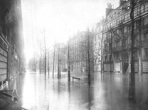 crue paris boulevard haussman La crue de la Seine à Paris en 1910  photo histoire 