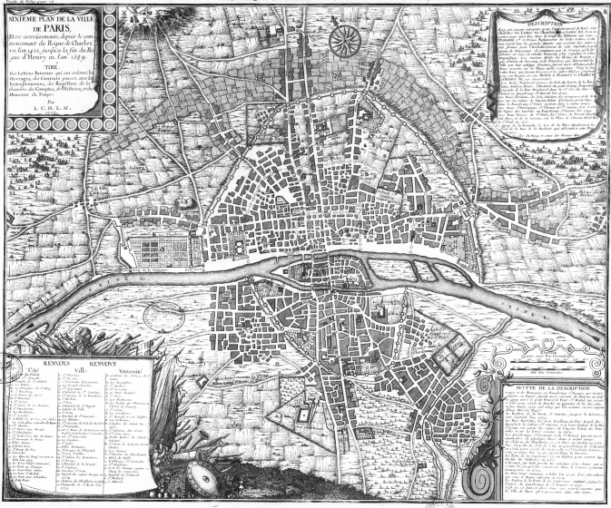 06 Plan de Paris 1422 1589 673x560 Lhistoire de Paris par ses plans