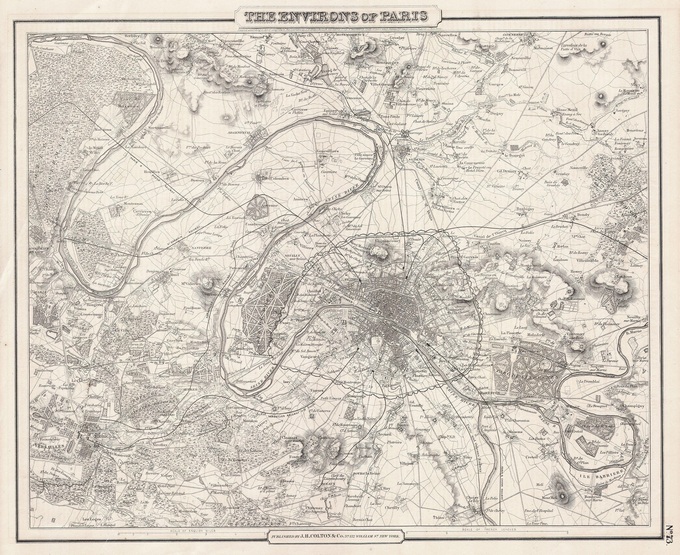 680px 41 1857 Colton Map of Paris France   Geographicus   Paris cbl 1855 Lhistoire de Paris par ses plans