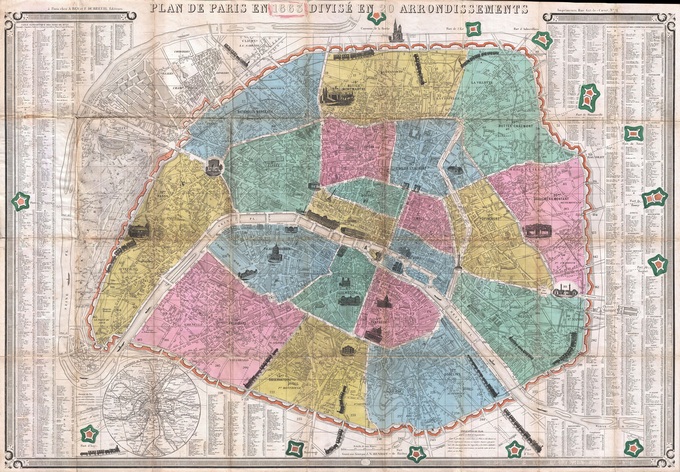 680px 42 plan de paris en 1863 par henriot Lhistoire de Paris par ses plans