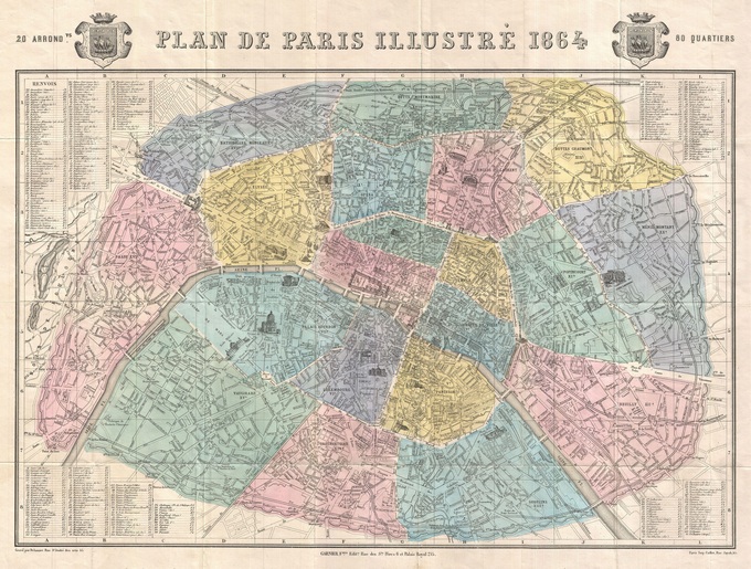 680px 43 plan de paris en 1864 par garnier Lhistoire de Paris par ses plans