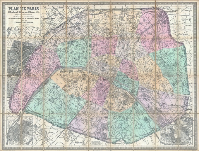 680px 49 plan de paris en 1882 par eugene andriveau goujon Lhistoire de Paris par ses plans