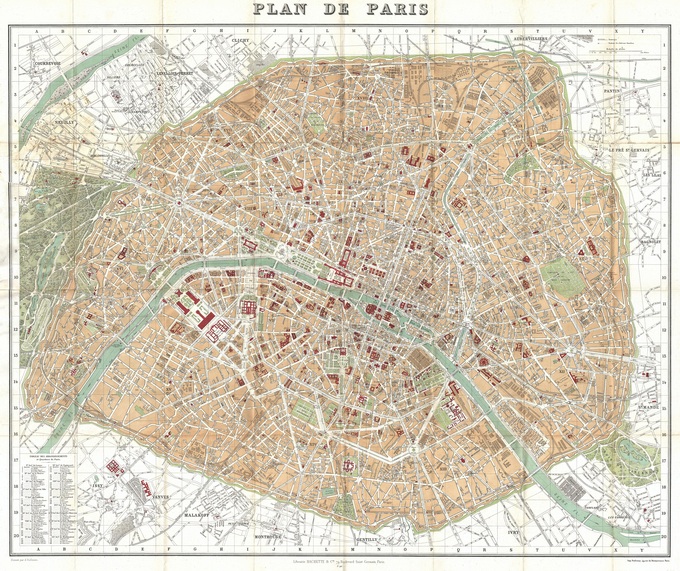 680px 51 plan de paris en 1892 par hachette Lhistoire de Paris par ses plans