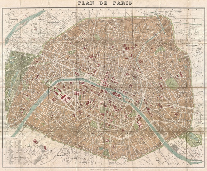 680px 52 plan de paris en 1894 par hachette Lhistoire de Paris par ses plans