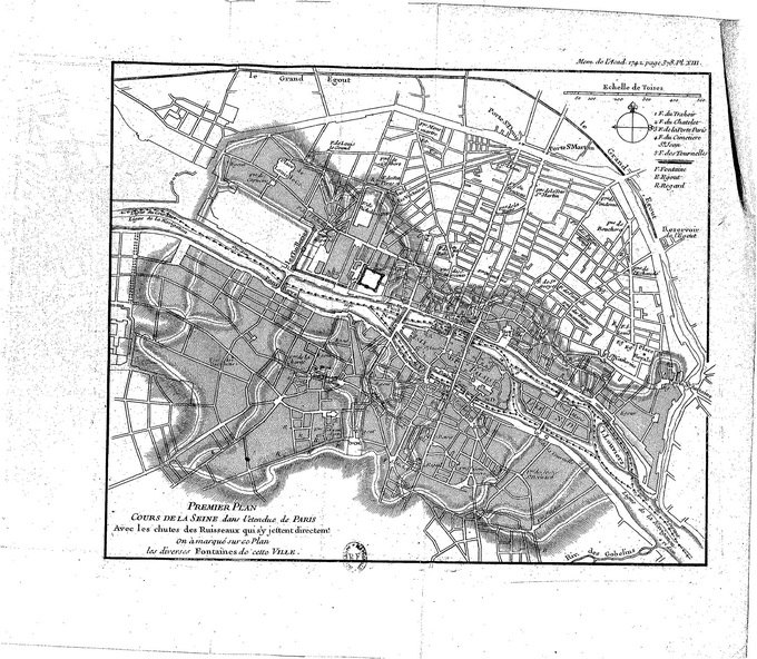 680px 57 Buache plan hydrographique Paris Lhistoire de Paris par ses plans