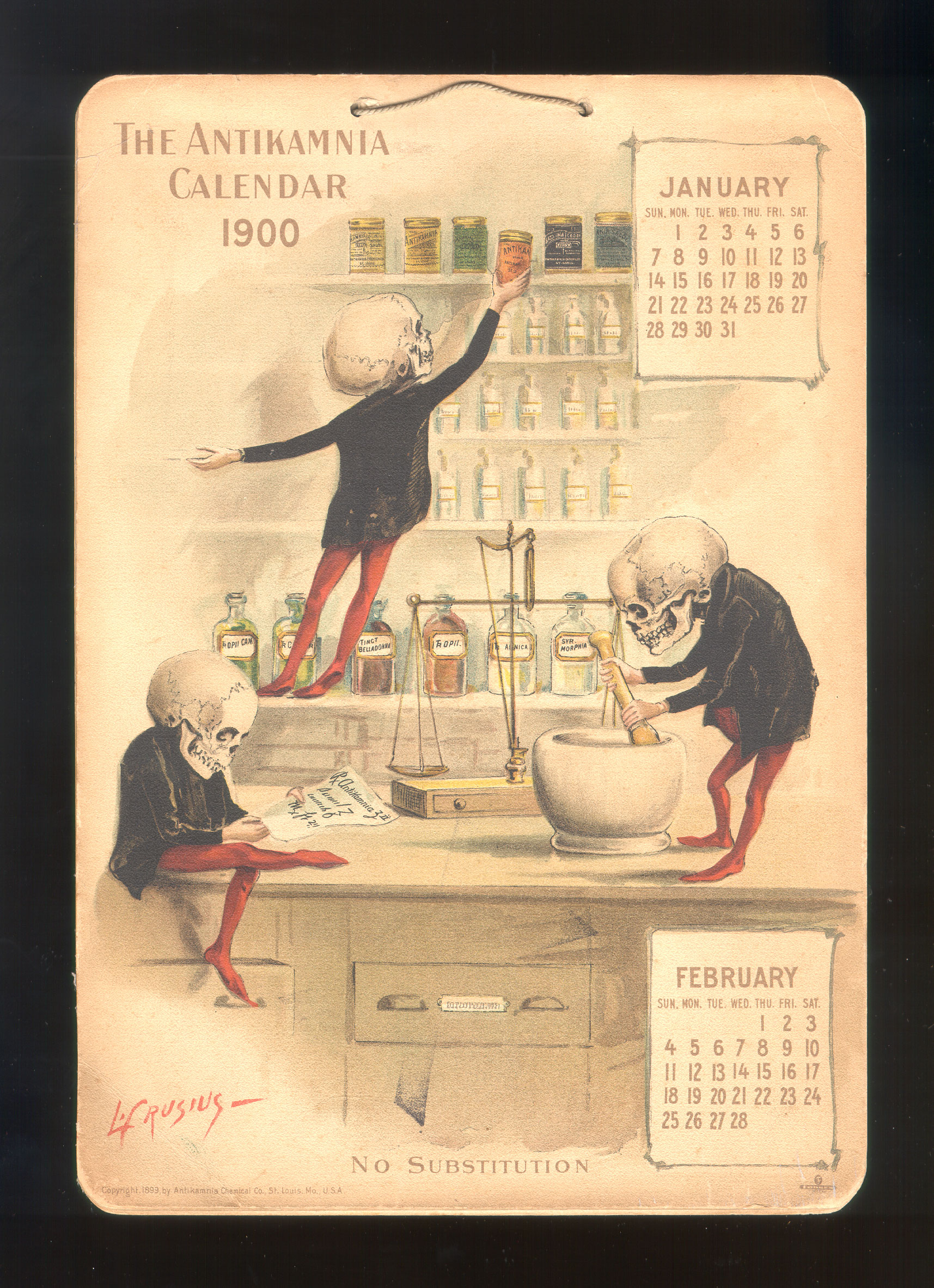 calendrier medicament 07 Calendrier dune entreprise pharmaceutique en 1899/1900  histoire design bonus 