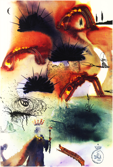 illustration alice pays merveilles dali 10 Salvador Dali illustre Alice au pays des merveilles  peinture 2 design bonus art 