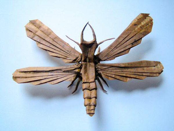 insecte origami feuille papier 13 Insectes réalistes en une feuille de papier geek divers bonus art 