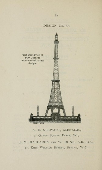 tour eiffel londres 01 335x560 Les plans de Londres en 1890 pour rivaliser avec la Tour Eiffel