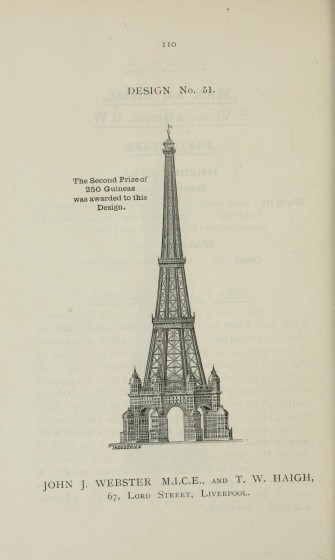 tour eiffel londres 02 335x560 Les plans de Londres en 1890 pour rivaliser avec la Tour Eiffel