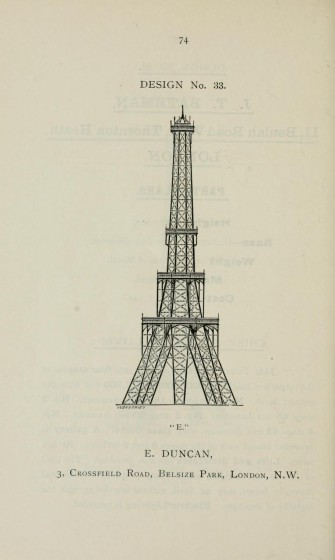 tour eiffel londres 19 335x560 Les plans de Londres en 1890 pour rivaliser avec la Tour Eiffel