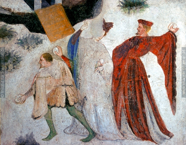 Details from the January fresco at Castello Buonconsiglio c. 1405 1410 II Batailles de boules de neige au Moyen Age