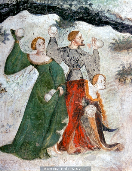 Details from the January fresco at Castello Buonconsiglio c. 1405 1410 Batailles de boules de neige au Moyen Age