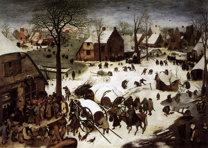 The Census at Bethlehem by Pieter Bruegel the Elder 1566 720x514 Batailles de boules de neige au Moyen Age