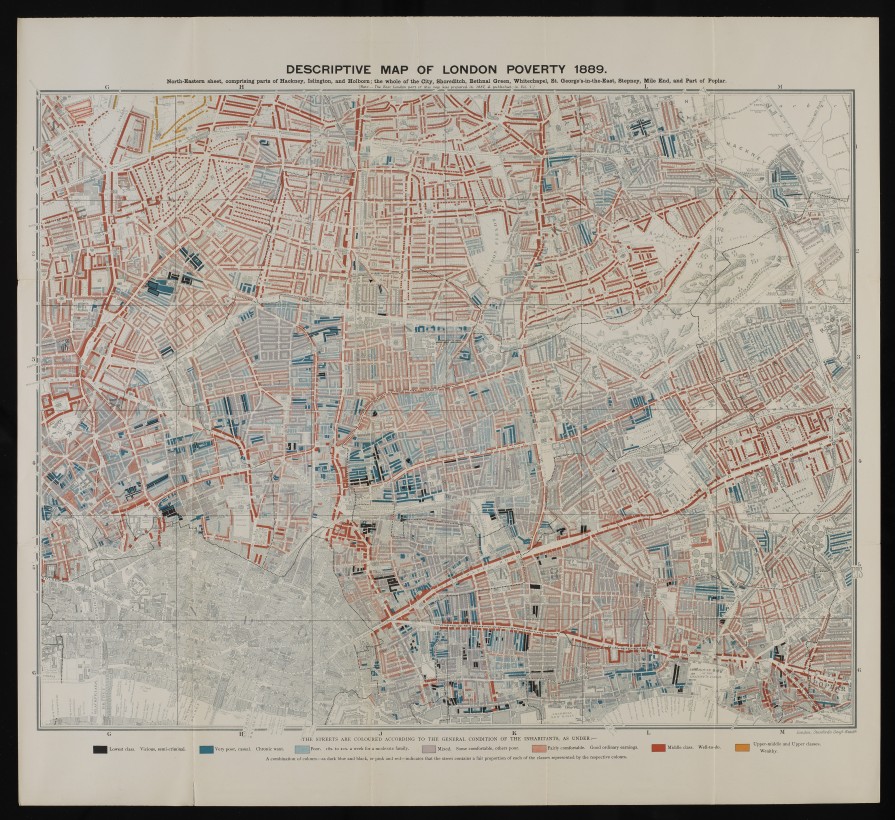 L0074439 Descriptive map of London poverty, 1889.
