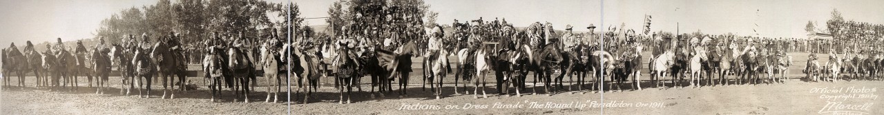 Indians-on-dress-parade-The-Round-Up-Pendleton-Ore-1911