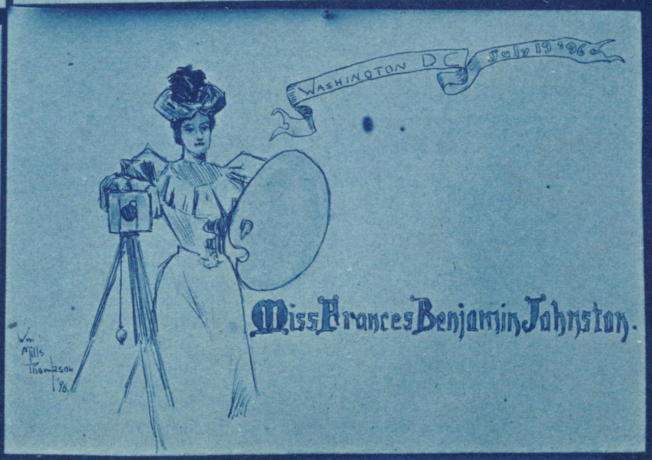 Une reproduction d'une carte de visite de Frances Benjamin Johnston