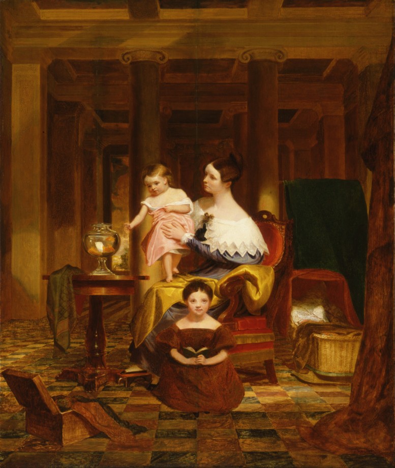 Le bocal à poisson rouge avec la famille de Morse - 1835