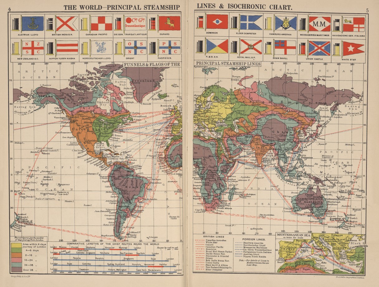 Une autre carte isochrone publiée en 1914.