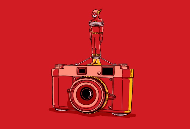 Un appareil photo avec flash