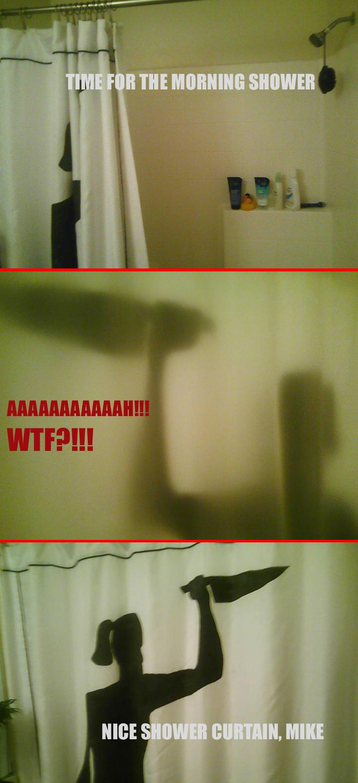 Un rideau de douche qui fait peur