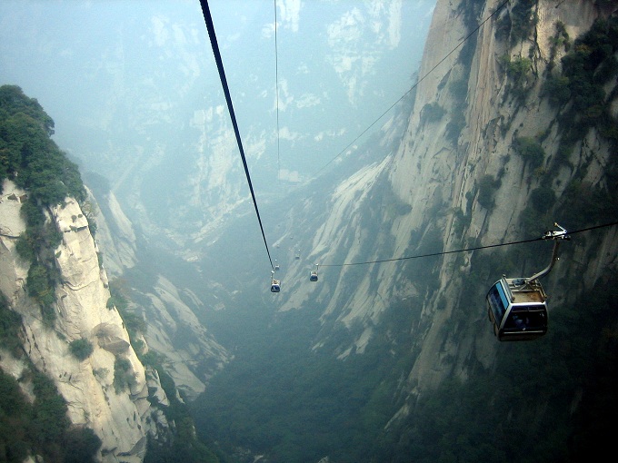 Téléphérique du Mont Hua, Chine