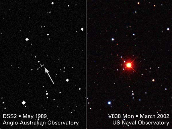 L’explosion de l’étoile V838 Monocerotis
