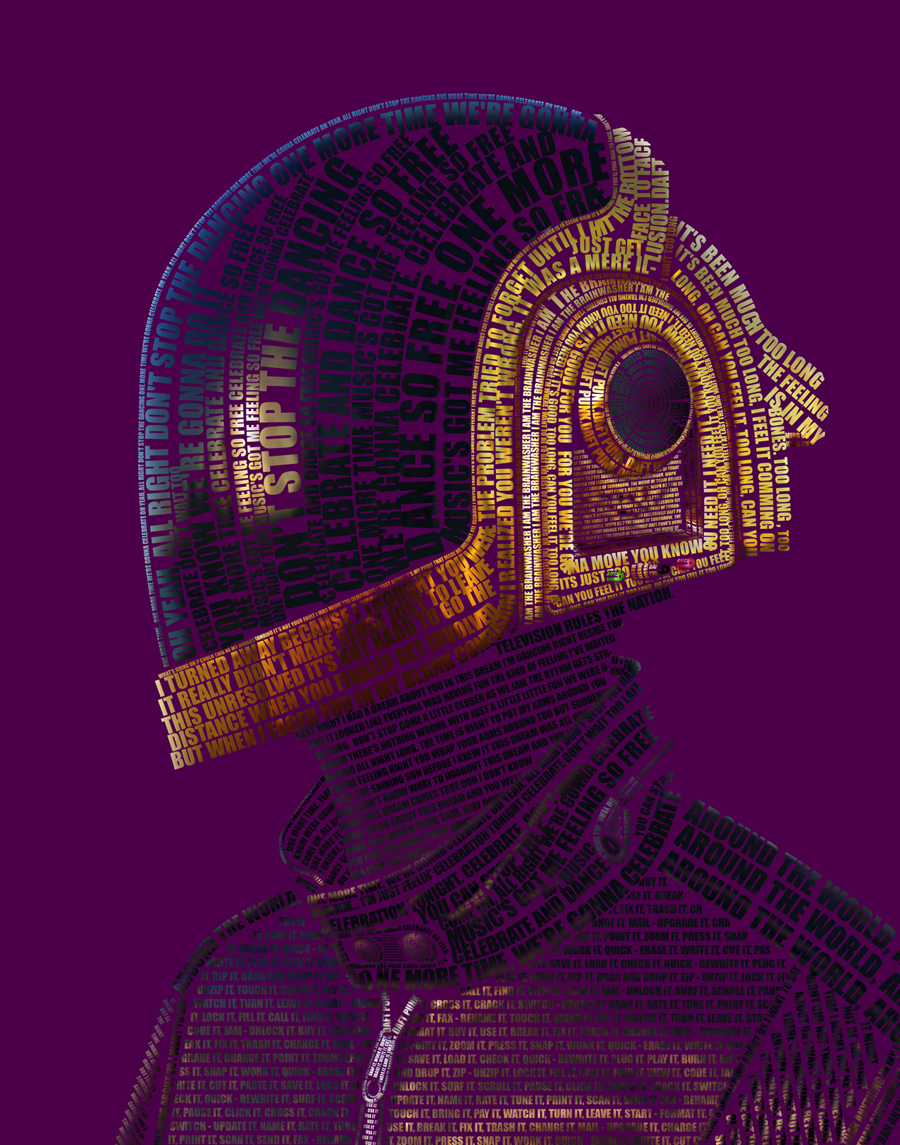 Portrait typographique de Daft Punk