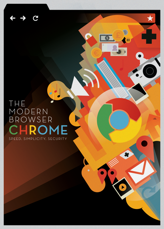 Illustrations pour la version 6 et les 2 ans de Google Chrome