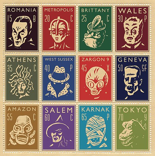 Des timbres à l’effigie de monstres
