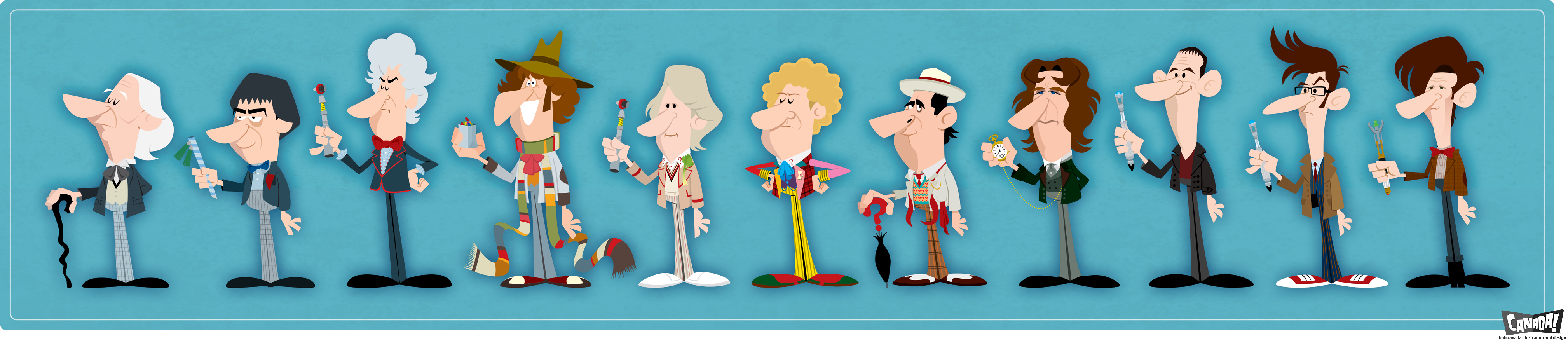 Illustration des 11 Doctors Who