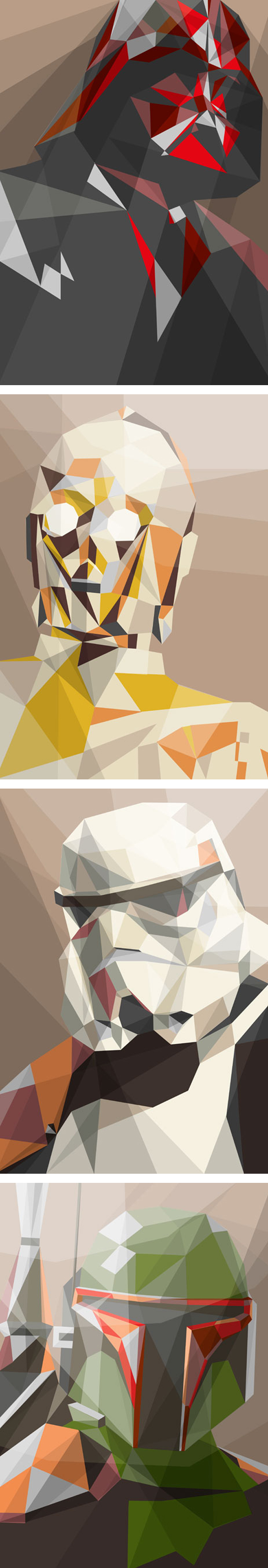 Illustrations de Stars Wars en polygones