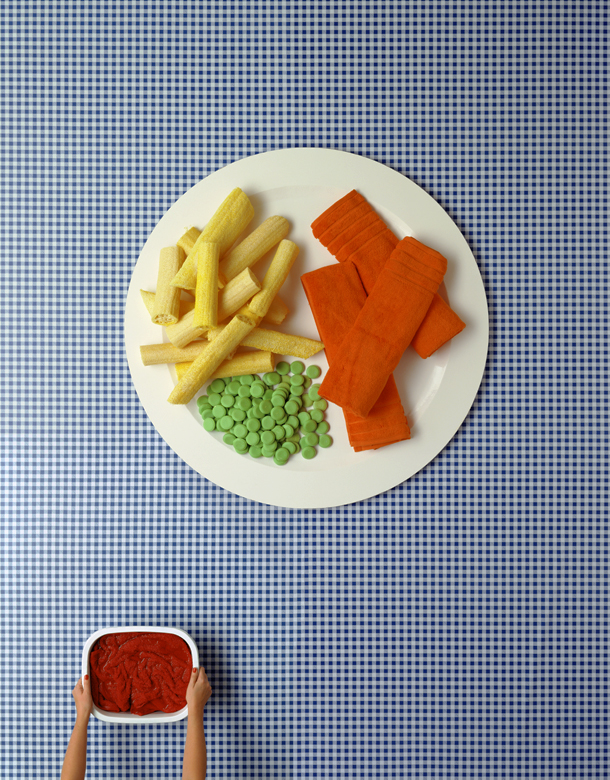Poisson et frittes en papier