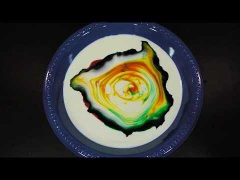 Expérience avec du lait, des colorants et du savon