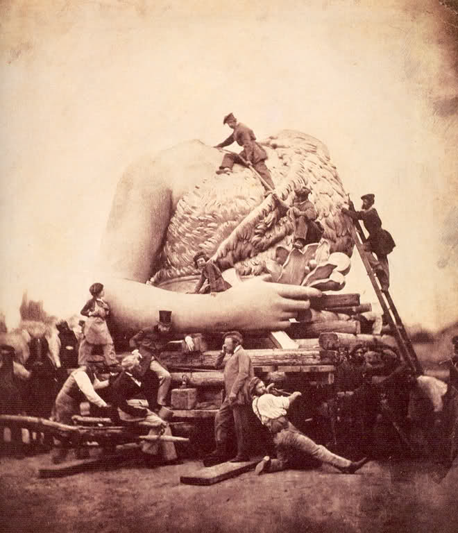 Transporter la statue Barvaria à Theresienwiese en 1850