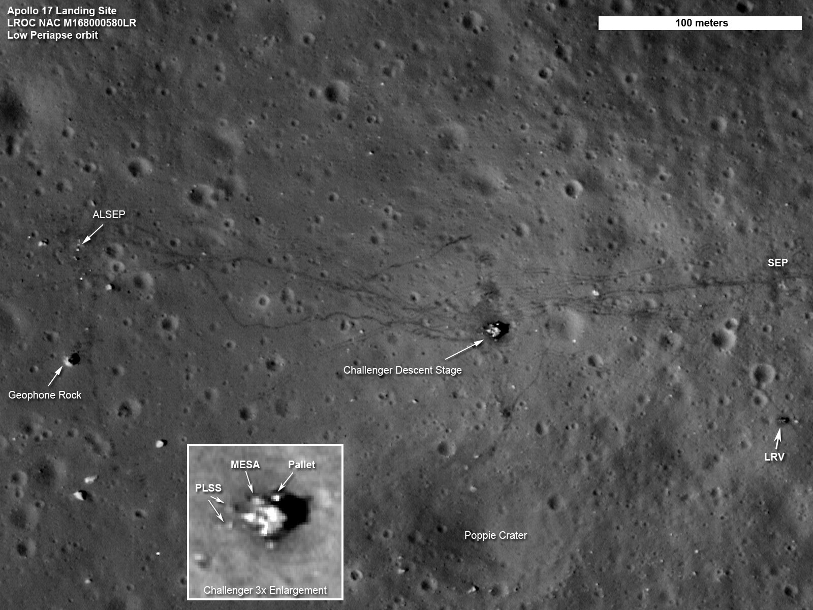 Les traces des missions Apollo sur la Lune