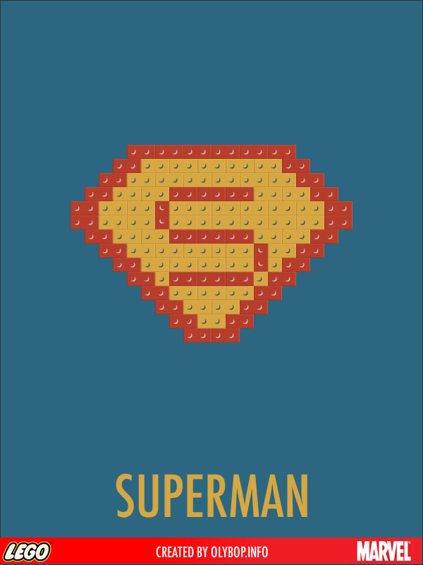 Poster de super-héros en Lego
