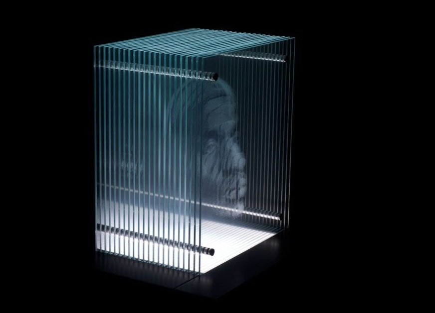 Portraits en 3D sur plaques de verre