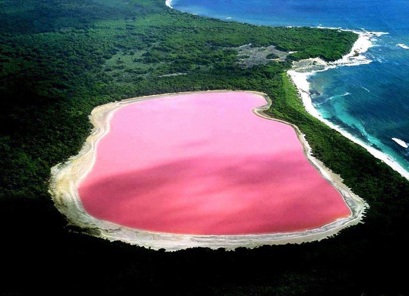Le lac Hillier, un lac rose en Australie