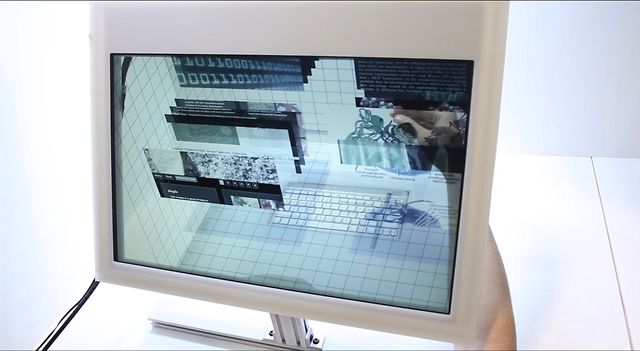 Une interface 3D pour écran transparent
