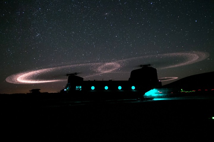 Du sable dans les rotors d&rsquo;un Chinook